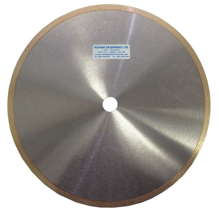 12" Diamond Blade, Continuous Rim, Hard Rock