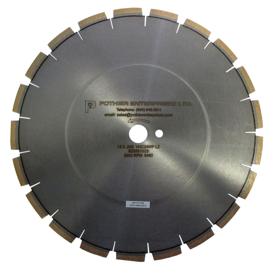 14" X 0.095" Segmented Core Cutting Blade (Very Hard)